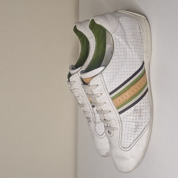 Louis Vuitton White Perforated Leather Bastia Sneakers Size Mens 7 - Picture 4 of 15